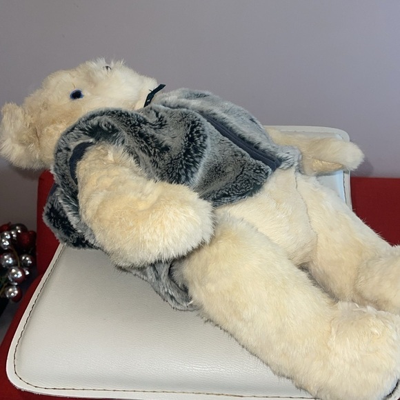 Vintage real fur rabbit fur teddy bear . Very hard to find in this size - Picture 11 of 12